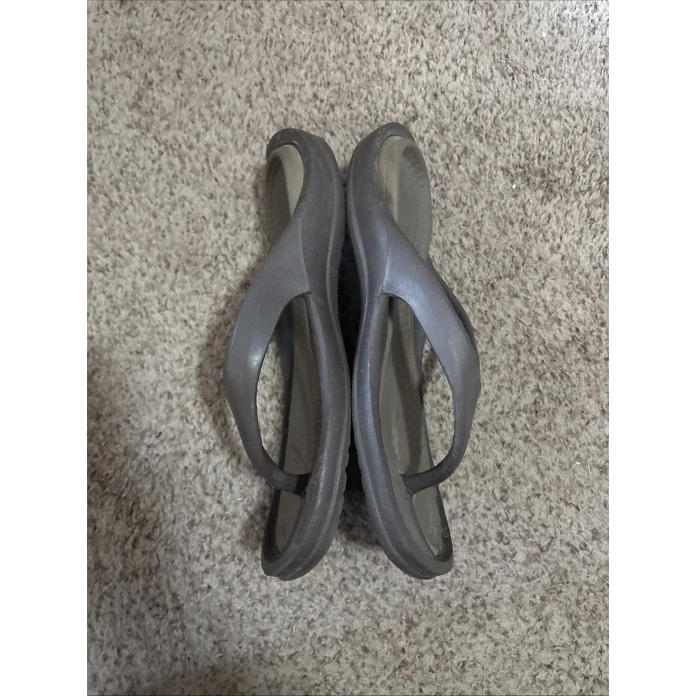 Crocs Athens Flip Flops Brown Tan Crosslite Men's 11 Comfort Sandals
